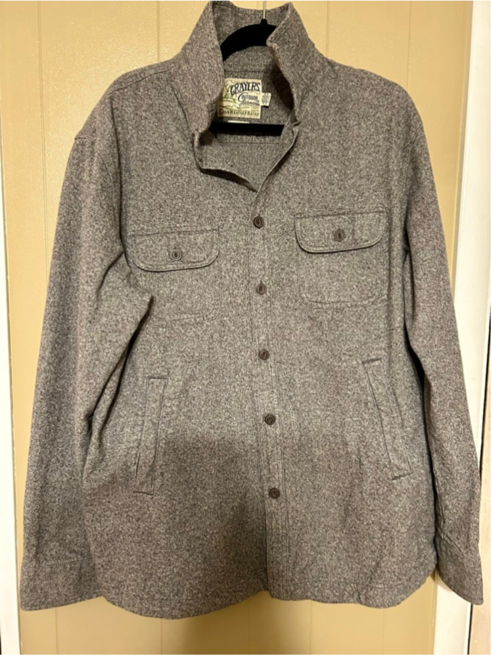 Grayers Men’s Shirt Jacket Heather Gray Shacket Oversized XL